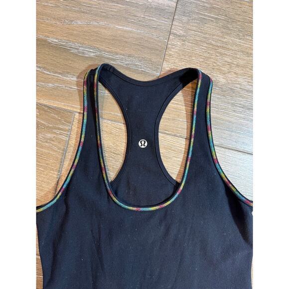 Lululemon black tank with multicolored stitching fits size medium - Picture 2 of 4